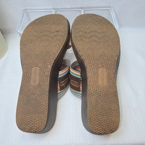 WOMENS COBB HILL BY NEW BALANCE BROWN SLIP ON WEDGE SANDAL SIZE 7.5 EUC - Picture 6 of 10